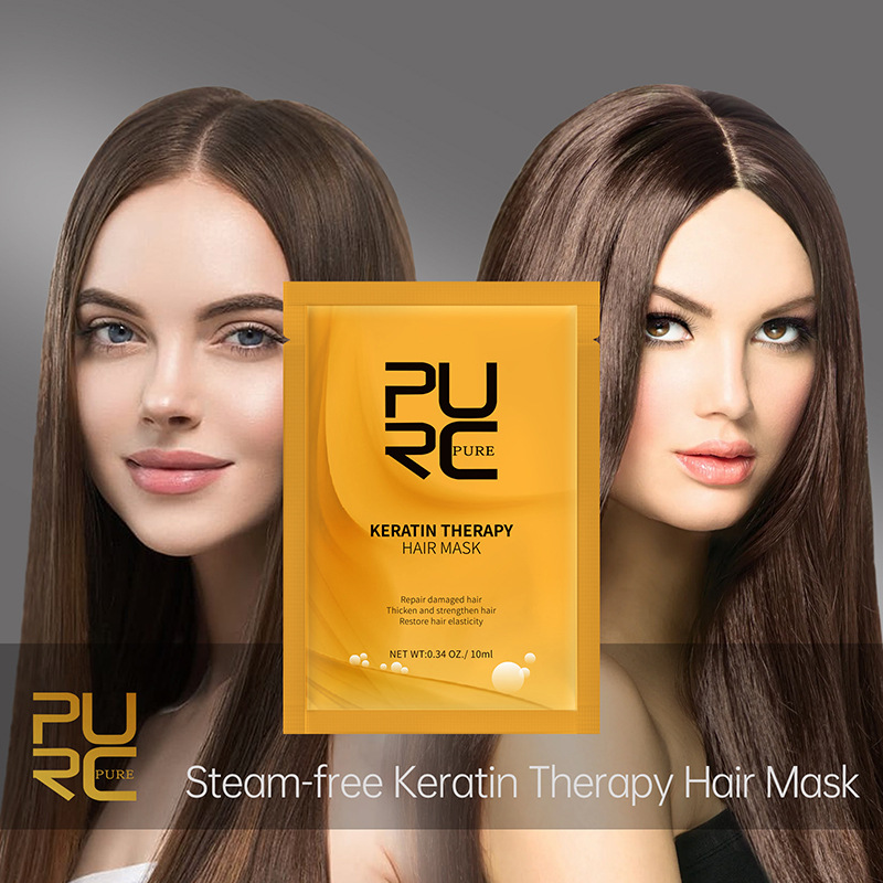

PURC Keratin Therapy Hair Mask for Argan Oil Repairs Hair Damage Restore Soft Hairs Care & Scalp Treatments Conditioner 10ml