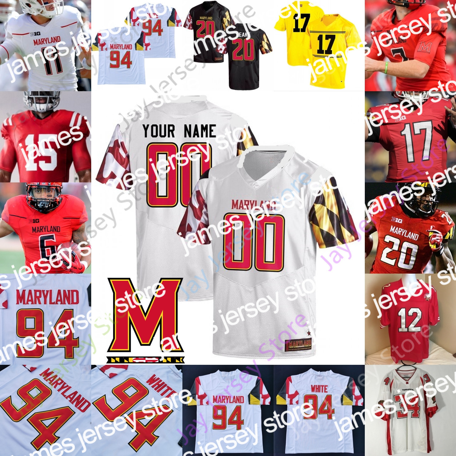 

Football Jerseys James Maryland Terrapins Football Jersey NCAA College Josh Jackson McFarland Jr. Keandre Jones Pigrome Moore Davis Heyward-Bey Peny Boone, Red i
