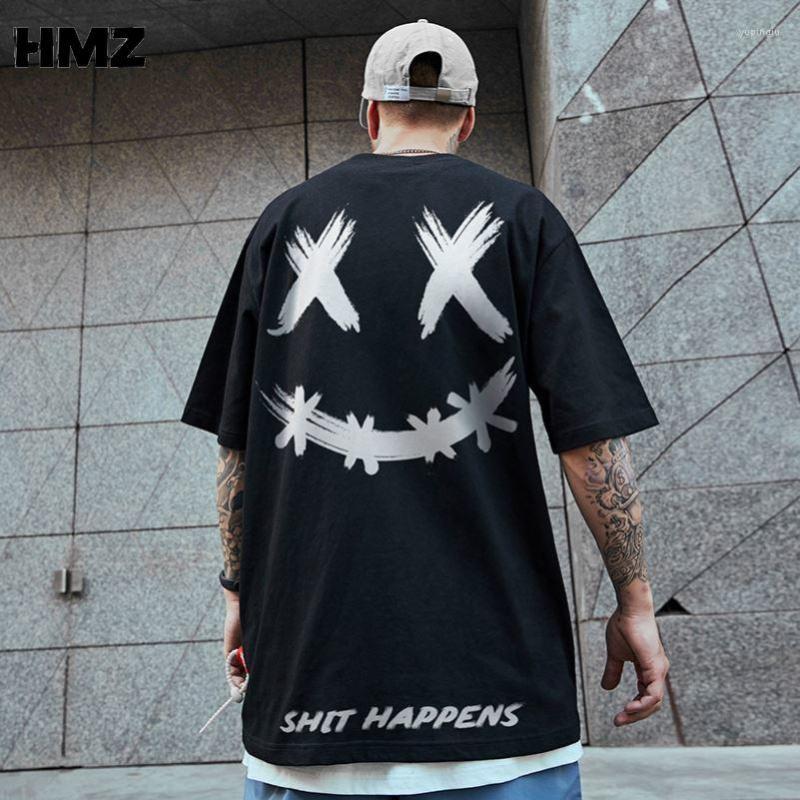 

Men's T Shirts HMZ Men Cool Summer Loose MenT Shirt Casual Short Sleeve Print Tshirt Streetwear Black T-Shirt Tops Oversized Tee For