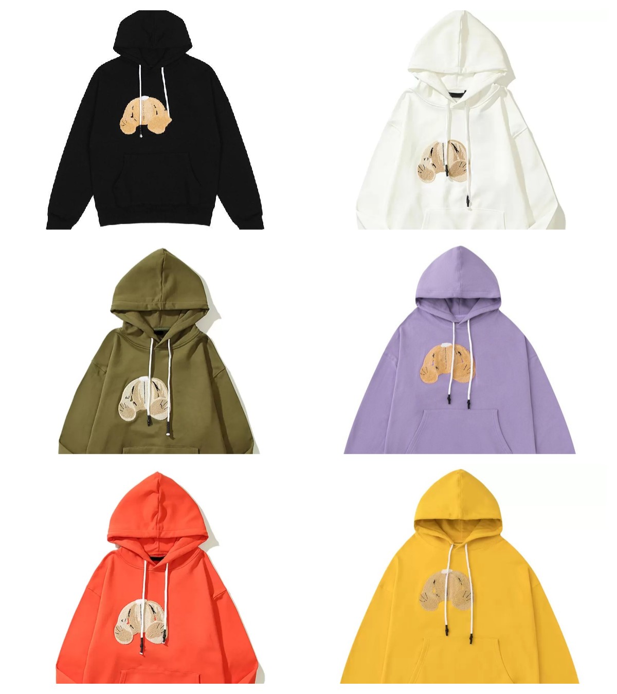 

Autumn mens womens palm Trendy hoodie sweatshirts Angel decapitated teddy hooded bear print graphic Size S-XL, Extra shipping cost