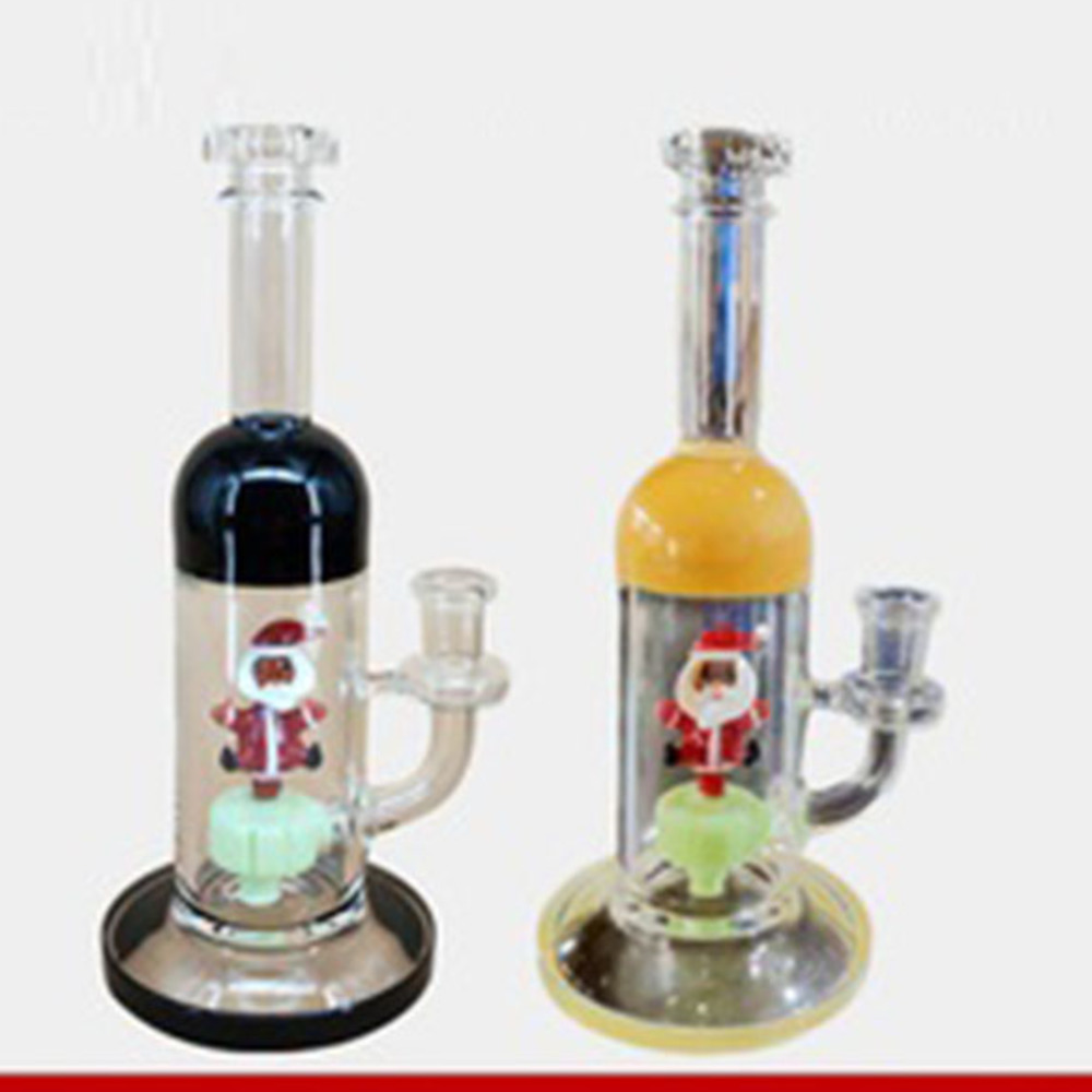 

Hookahs Mini Glass Bong With Santa Perc Christmas Small Glass Bongs With Bowl Accessories