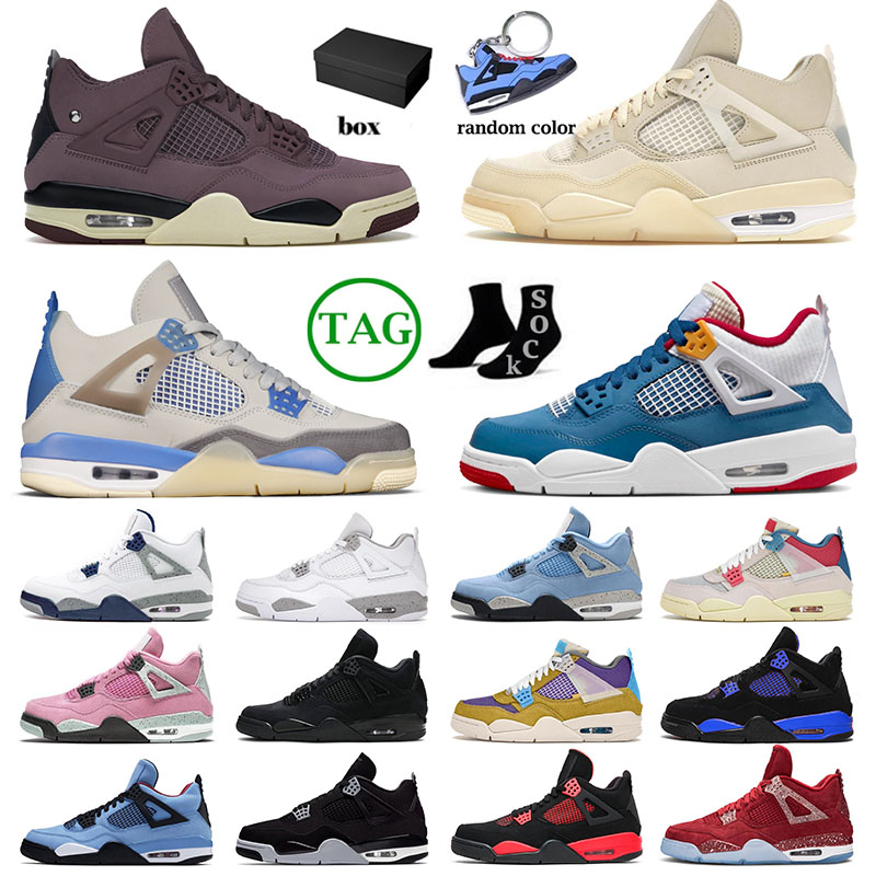 

2022 New Jumpman 4 Mens Womens Basketball Shoes Violet Ore 4s IV Messy Room Midnight Navy Military Black Cat Cactus Jack air shoe jordas, 40-47 sail blue
