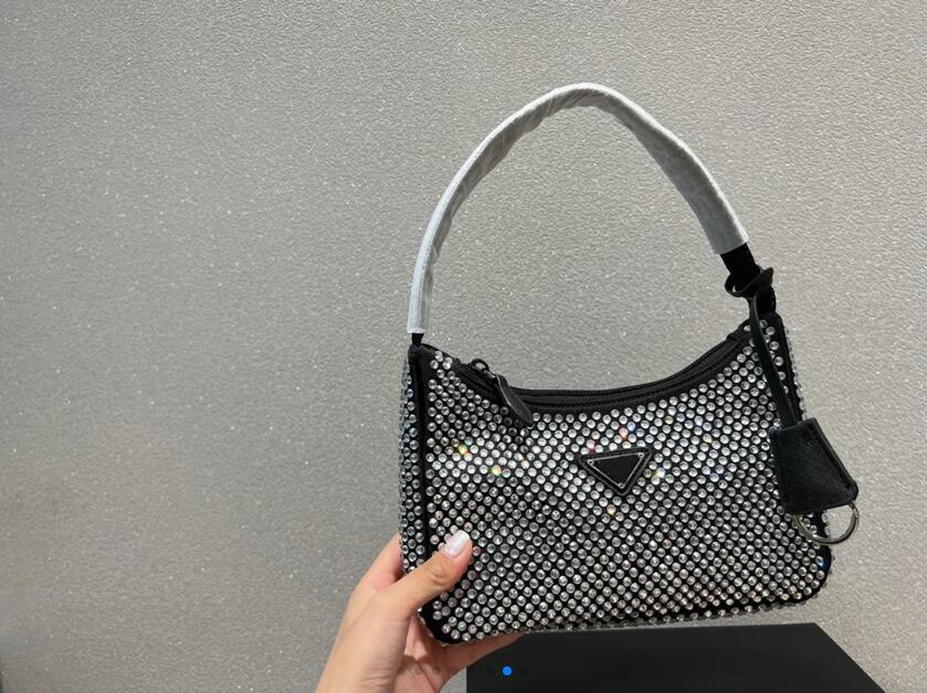 

Designers Bags Womens Diamond handbags 2023 Top quality Glitter luxury handbag Canvas bag Hobo crystal shoulder bag wallet purse, Red