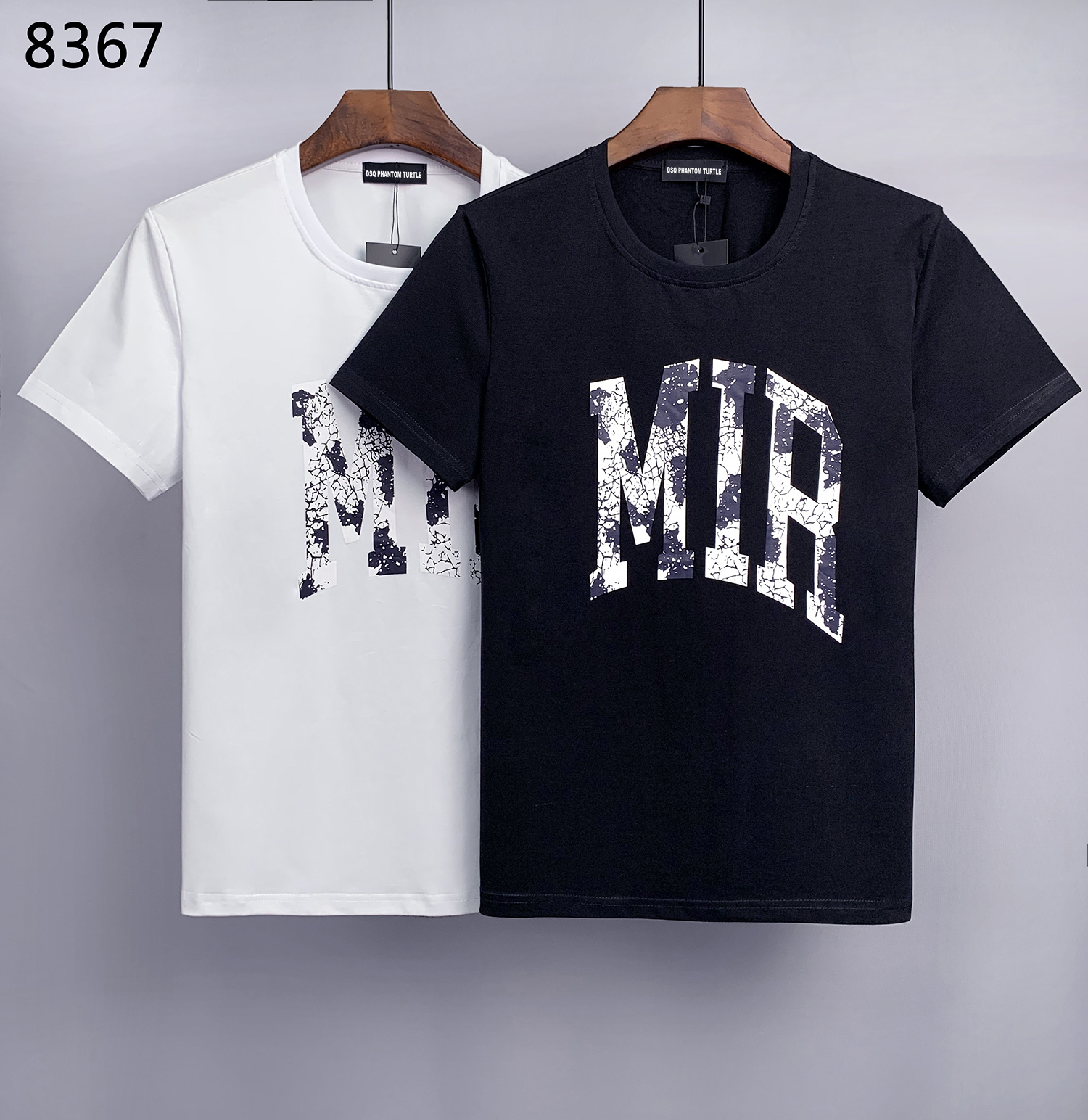 DSQ PHANTOM TURTLE Men's T-Shirts Black White FEATURING TEXTURED BRAND LOGO Men Summer Fashion Casual Streetwear Hip Hop T-shirt Tees Short