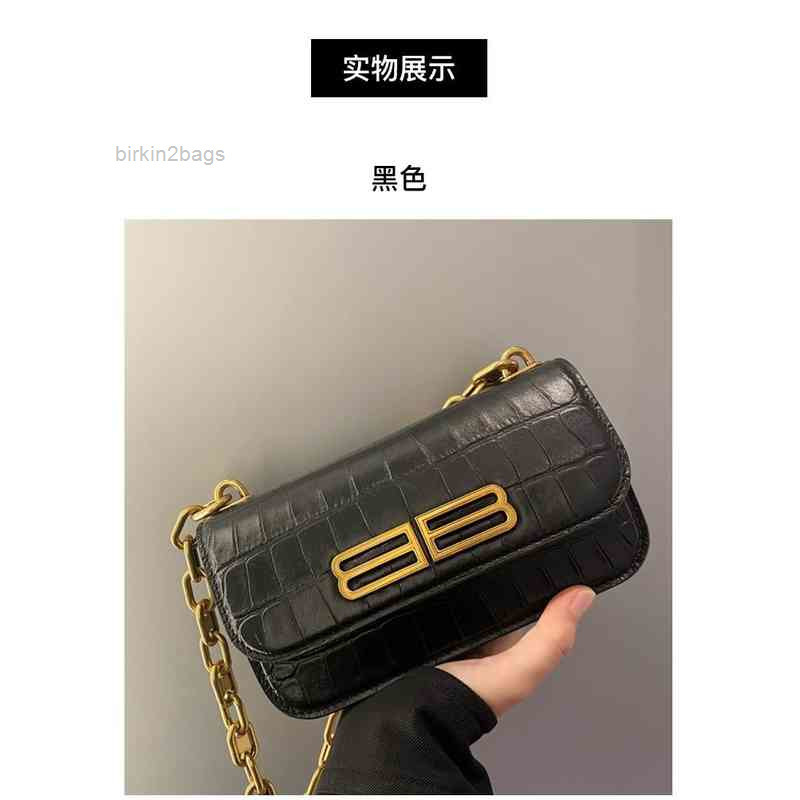 Designer Evening Bag Hobo Wrist Messenger Balencaigaas 2022 b Letter Leather Women's Crocodile Chain Shoulder for Girlfriend PKFH