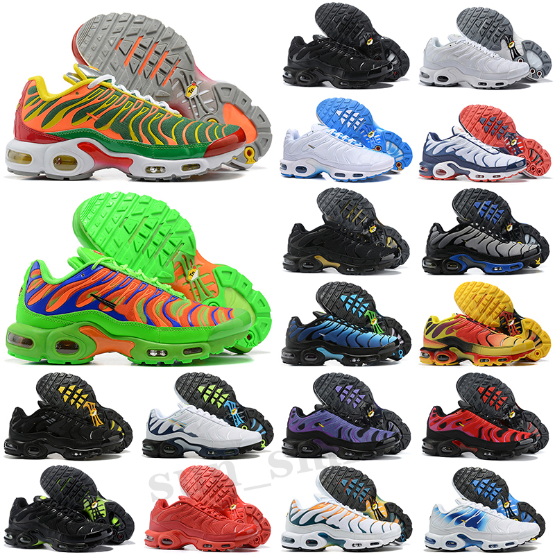 

Hot men woman plus running shoes Triple Black Royal White Mint Green Wolf Grey Fade Psychic mens womens tn tns cushion sole trainers sports sneakers 36-46, Color 43