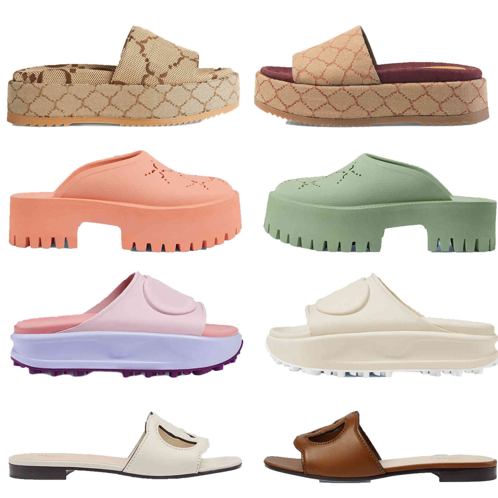 

Slippers Classic Designer Slide Slippers Sandals OP02 Flat Summer Luxury Slides Mens Women Rubber Leather Platform Printed Mules Womens Fashion, Ivory