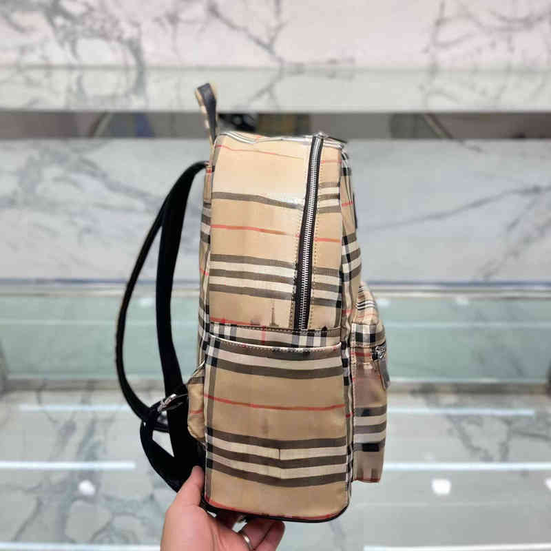 

Cross Body bag brand B Canvas fashion new casual handbag Unisex ins trend Plaid Backpack, Section one