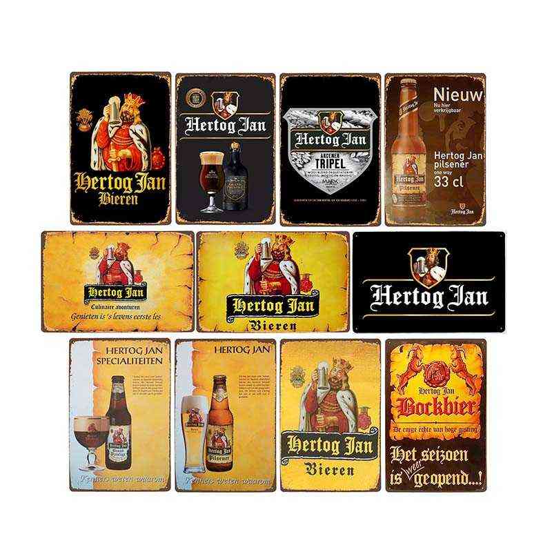 Metal Painting NEW Hertog Jan Beer Metal Tin Sign Vintage Posters Pub Bar Wall Painting Plaque Decoration Home Decor 20x30cm T220829-image-797468731