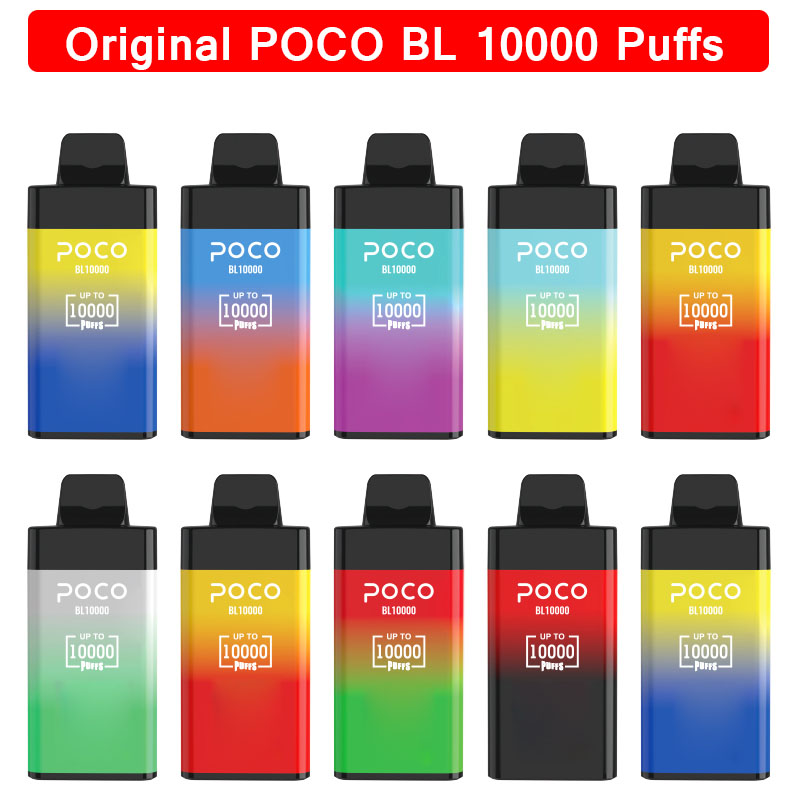

Original POCO BL 10000 Puffs Disposable E Cigarette Mesh Coil With Rechargeable 650mAh Vape Pen Battery Prefilled 20ml Cartridge 0% 2% 5% Pod