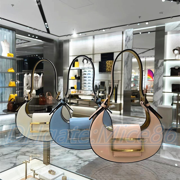 

Luxury Fend Cookie half moon Shoulder Bag Mini leather Classic handbags clutch Detachable shoulder strap Designer tote Women's men wallet handbag crossbody Bags, Blue