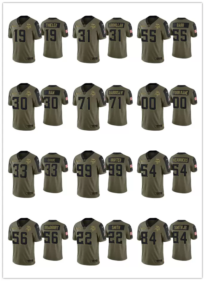 

Jersey Salute To Service Minnesota''Vikings''MEN''NFL''YOUTH Kirk Cousins Dalvin Cook Adam Thielen Harrison Smith Limited, 11
