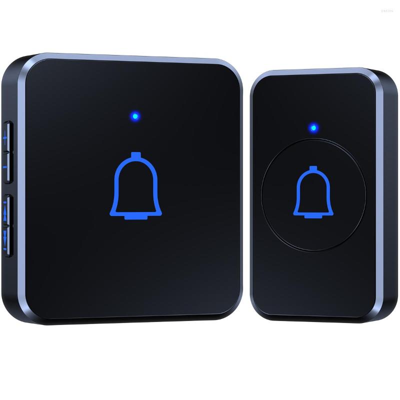 

Doorbells Home Wireless Doorbell IP55 Waterproof 1000ft With 56 Tones 7 Volumes Outdoor Smart Door Bell Chime Kit LED Flash Receiver
