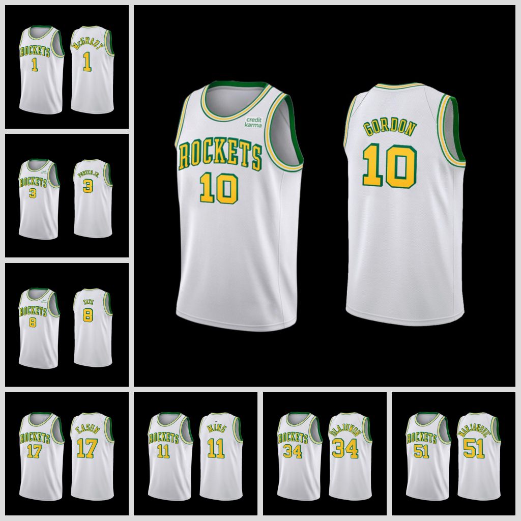 

10 Gordon Basketball Jerseys Jalen 34 Olajuwon Jersey Boban 1 Jabari Smith 4 Green Kevin 3 Porter Jr. Josh 9 Christopher Yao 28 Sengun Hakeem 17 Eason Alperen 11 Ming, White