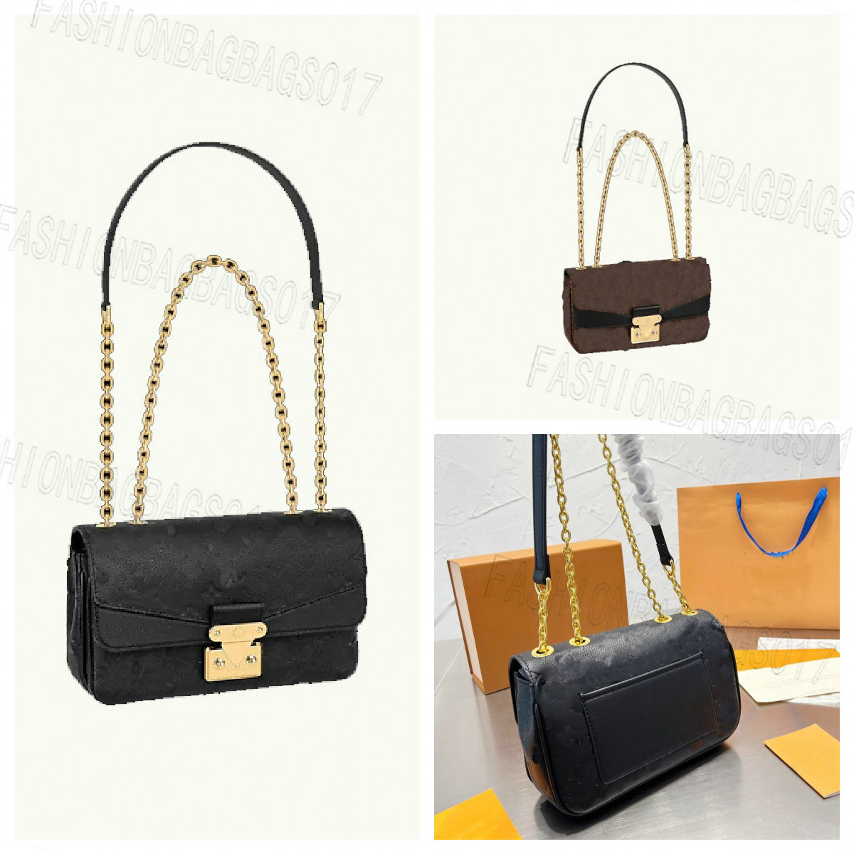 

FW22 Marceau Bag Leather S-lock Chain Bags Women Designer Cross Body Vintage Handbag Monograms Gold-color Hardware Closure Small Purse Wallet Flap On Chains