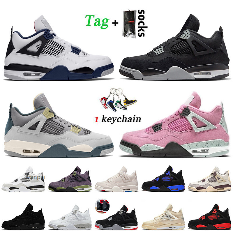 

Shoe Top Fashion Women Mens Jordens 4 Basketball Shoes with Socks 2022 Jumpman 4s Craft Midnight Navy Black Canvas University Pink Blue Red, C43 motorsport 36-47