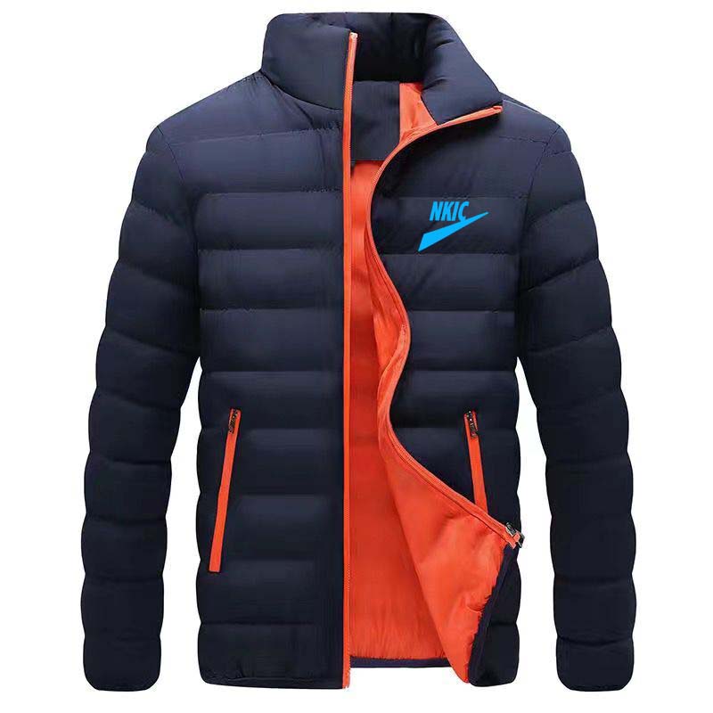 

2023 Men's Fashion Brand LOGO Down & Parkas Warm Thick Puffer Jacket Coat Black Gray Male Casual Overcoat Thermal Winter Men, Navy blue 1