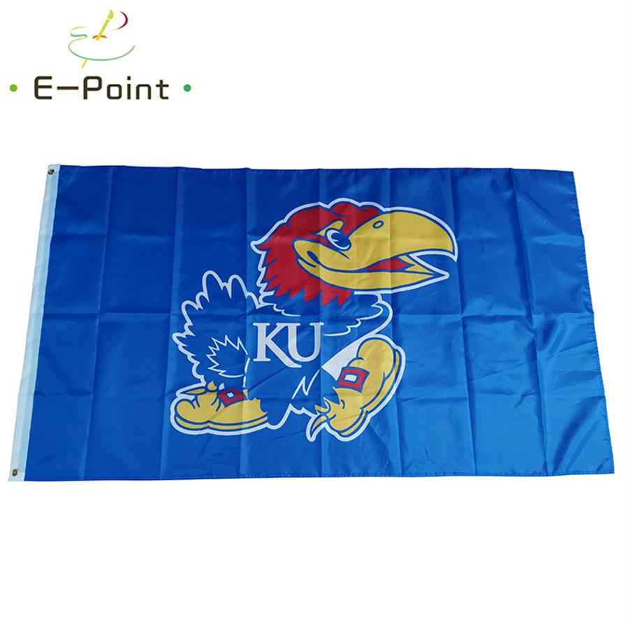 

NCAA Kansas Jayhawks Flag 3 5ft 90cm 150cm Polyester flag Banner decoration flying home & garden flag Festive gifts216U