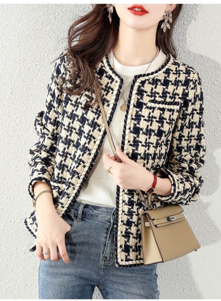 

chan brand jacket 2022 New Women's Autumn Winter western suit jacket fashion check Tweed coat designer top-grade Spring Coat Birthday Gift Valentine's Day Christmas, Multi