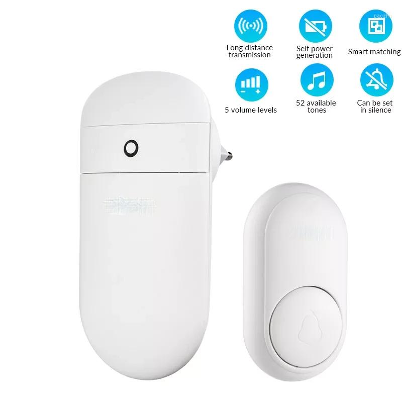 

Doorbells M518 Wireless Self Generation Button 52 Songs Optional 5 Volume Levels No Need Battery Welcome Powered Doorbell