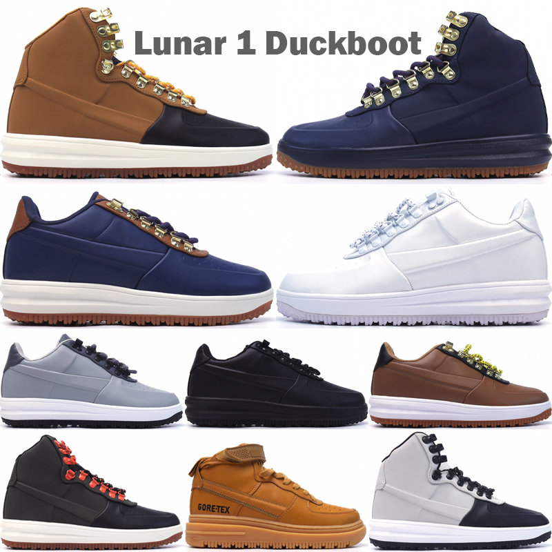 

Top Lunar 1 Duckboot Low High Casual Shoes Leather Designer Obsidian Triple Tan Black Sequoia Ale Brown Outdoor Men Work Sportswear Sneakers Size 40-45, #09 high tan black