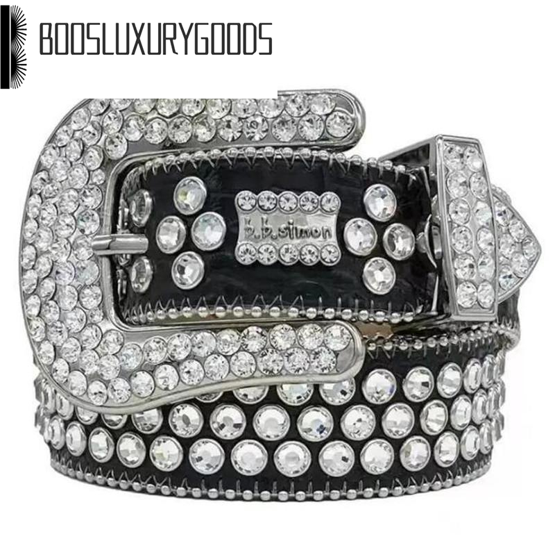 2023 Designer Ceinture Bb Simon Ceintures pour Hommes Femmes Brillant diamant ceinture noir blanc or couleur boosluxurygoods