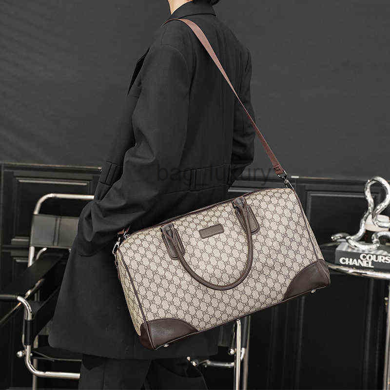 

Online Factory Export Designer Brand Bags New Portable Travel Fashion Men's Large Capacity Briefcase Single Shoulder Diagonal Straddle, Black plaid