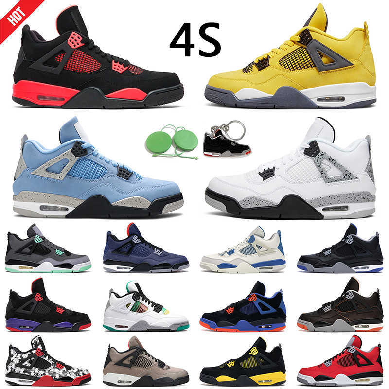 

Jumpman 4 Retro White Cement Basketball Shoe 4s University Blue Taupe Haze Sail mens trainer outdoor sports sneakers, Bred
