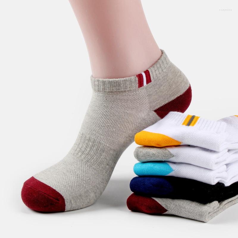 

Men's Socks 5pairs/lot Summer Spring Men's Cotton Fashion Wide Stripes Casual Mountain Thin Boat, Nm508