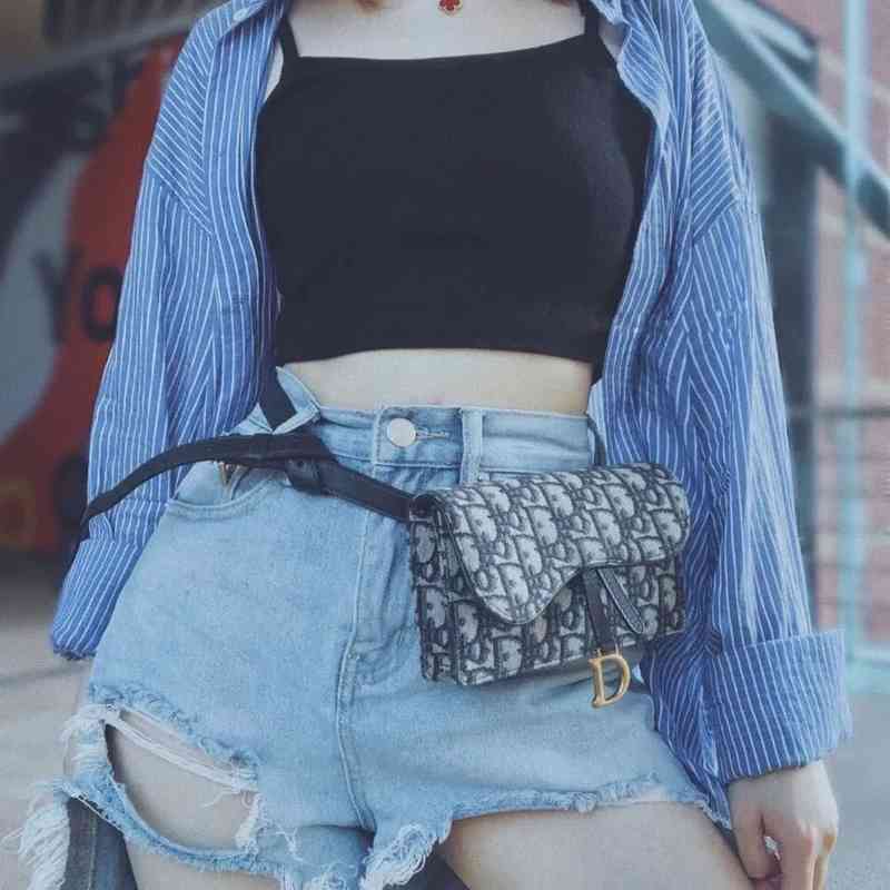 

other bags Top brand design 1006 woman's Letter plaid Oblique Saddle shoulder Chain bag LADY CARO messenger bags Genuine Leather LINGOT BOBBY Quilted Flap Bag