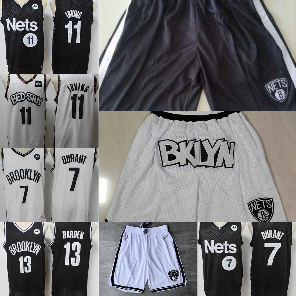 

Jersey Brooklyn''Nets''Men Basketball Jersey Throwback Kyrie 7''Durant Kevin 11''Irving Shorts black Blue, Color