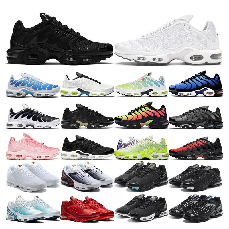 Topquality tn plus 3 running shoes Tn mens women triple white black Laser Blue Volt Glow Oreo womens Breathable sneakers trainers outdoor sports EUR 36-47