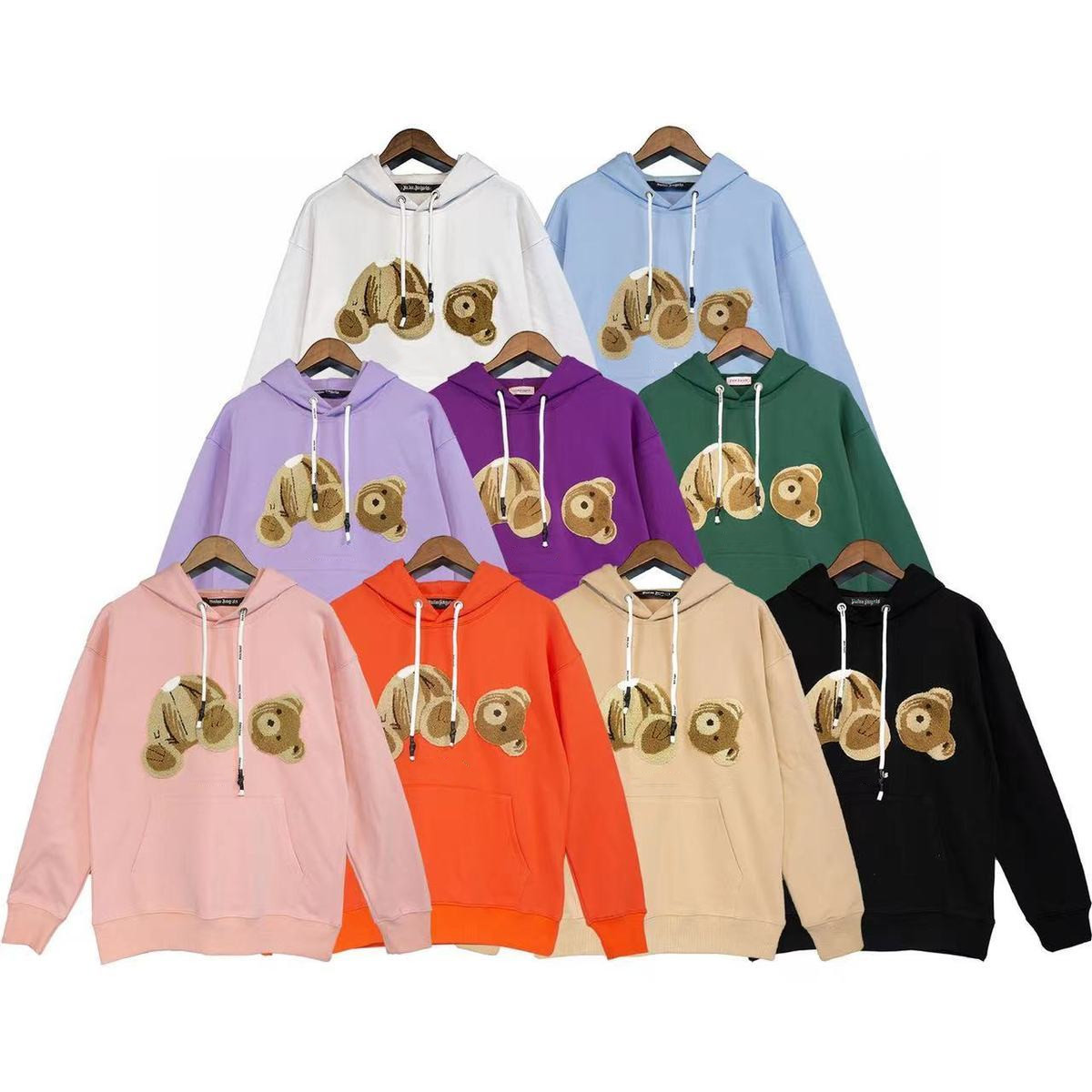 Hoodies Mens Sweatshirts Angels Angel Hip Hop Broken Bear Palm Letter Print Men Women Teddy Long Sleeve Loose Lovers Wear Autumn Winter Pink 12 S-image-797718895