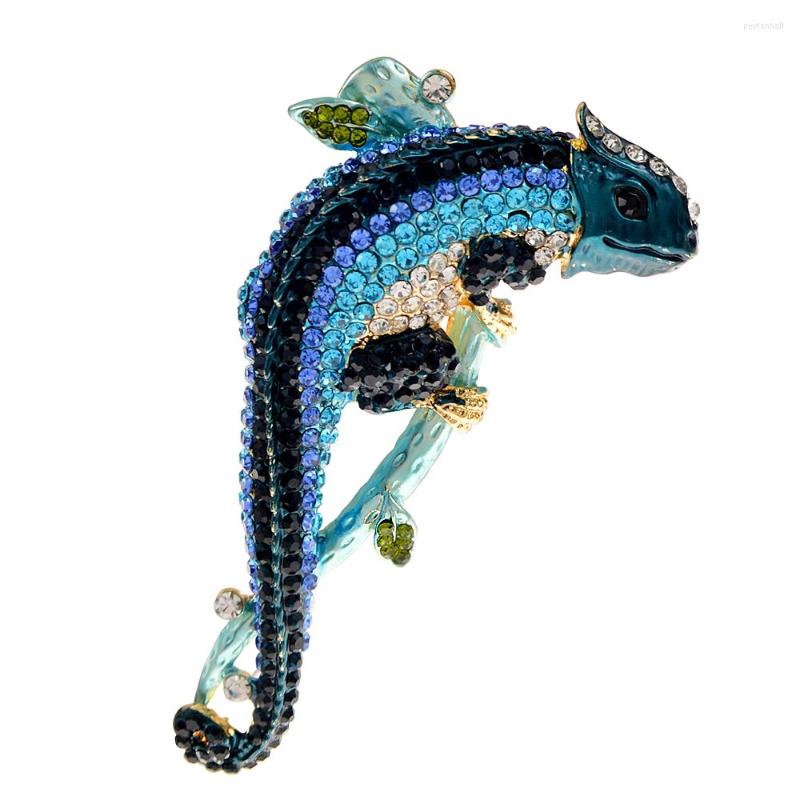 

Brooches CINDY XIANG Rhinestone Lizard Brooch Large Animal Pin 3 Colors Available Alloy Material Winter Coat Accessories High Quality