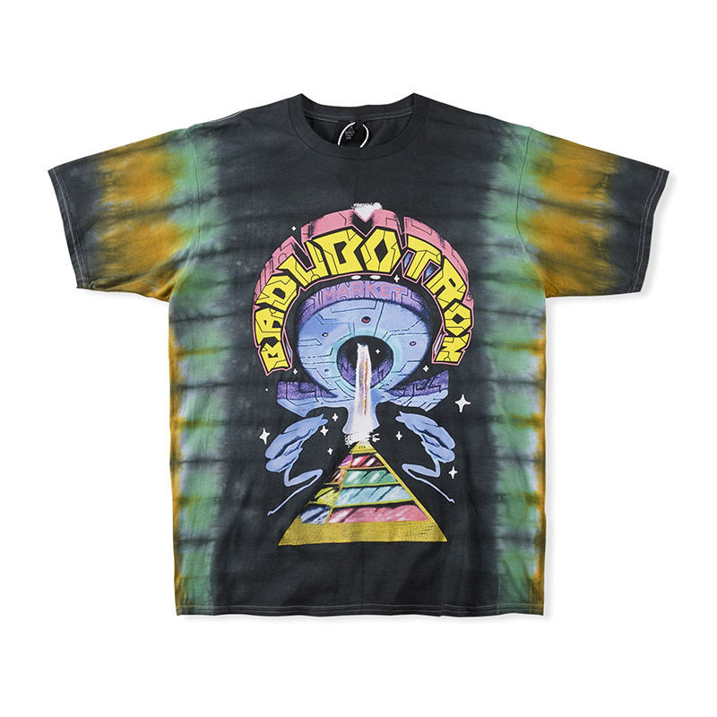 

Print Short-sleeved TEE Casual Oversize Tie-dye Print T-shirt Loose for Men and Women