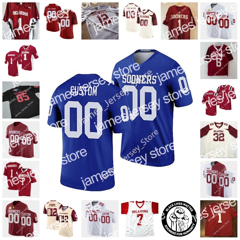 

American College Football Wear NCAA Oklahoma OU College Stitched football Jersey Theo Wease 12 Drake Stoops 32 Delarrin Turner-Yell 29 Rhamondre Stevenson 24 Brian, 16
