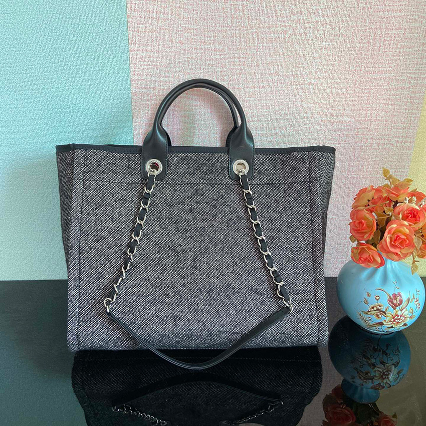 

7A top Casual Fashion Women's Bag Solid Color Large Capacity Canvas One Shoulder Tote Shopping Bag, Gift box