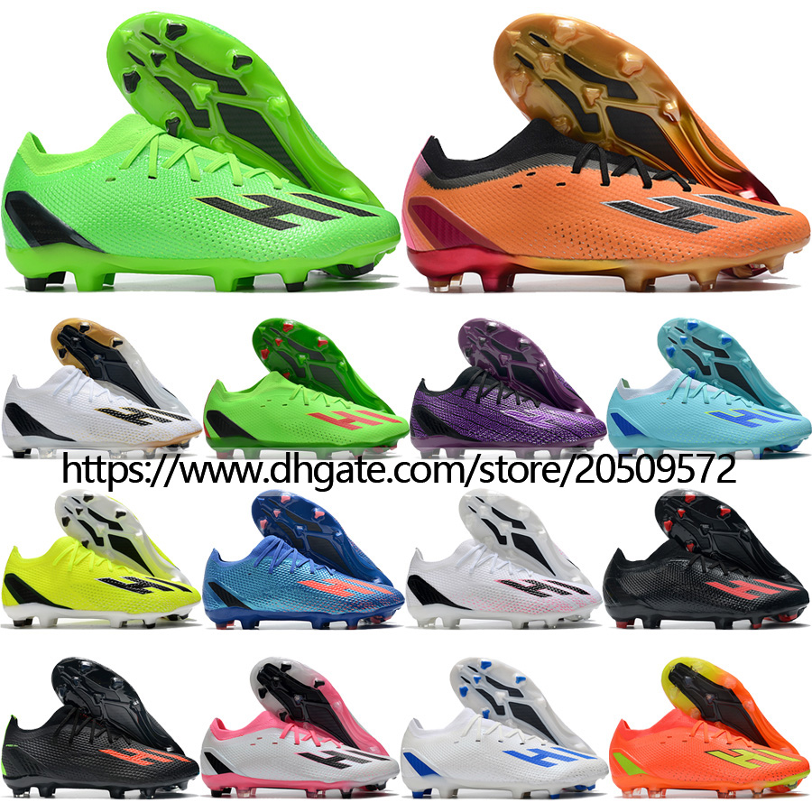 

Send With Bag Football Boots X Speedportal.2 FG Soccer Cleats Mens Green Black Pink White Gold Yellow Blue Orange Purple Spikes Soft Leather Knit Soccer Shoes US6.5-11.5