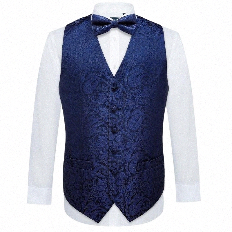 

Men's Vests men's Vests Navy Blue Folral Suit Mens Silk Waistcoat Vest Handkerchief Bowtie Butterfly Set Formal Black Grade A Floral Barry.Wang b4Yz#, M-0120