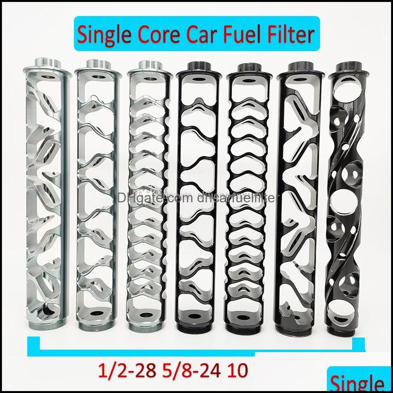 Spirale du filtre à huile 1 / 2-28 5 / 8-24 6 "10 pouces à noyau unique en aluminium noir carburant Tile SOENT POUR NAPA 4003 WIX 24003 Filtres D