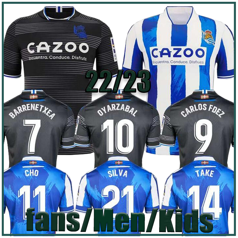 

Men kids Soccer Jersey Real Sociedad OYARZABAL X PRIETO PORTU DAVID SILVA 2022 2023 Carlos Fernandez camiseta Football Shirt, 22/23 home