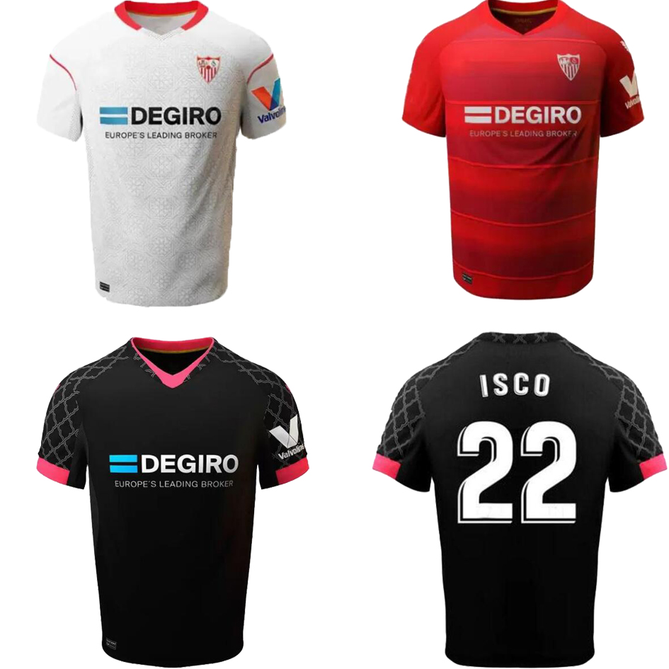 

22 23 Soccer Jersey Sevillas FC RAKITIC L.OCAMPOS s 2022 2023 I.RAKITIC NAVAS DE JONG EL HADDADI REGUILON GOMEZ LAMELA Football Shirt Men camisetas futbol, White