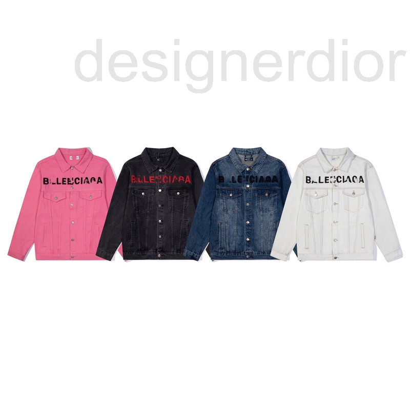 Men's Jackets designer High version 2022 summer new Paris B family four-color denim chest letter niche long sleeve men's and women'-image-798149893