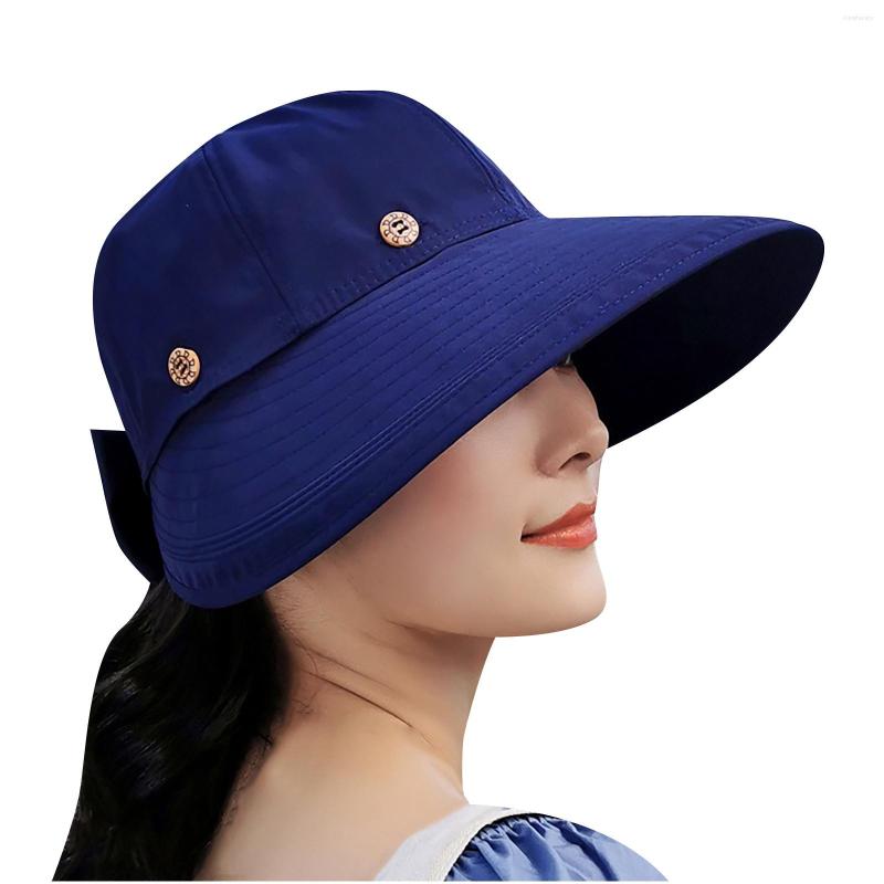 

Wide Brim Hats Women's Summer Sun Protection Fashion Outdoor Sunhat Peaked Cap Leisure Journey Outdoors Vacation Accessories Uv, Bk