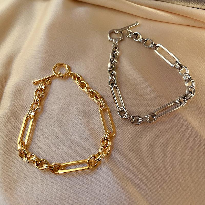 

Link Bracelets Fashion Simple Personality Chain Spring Retro T-button Bracelet Net Red Temperament Design Sense Of Hand Decoration
