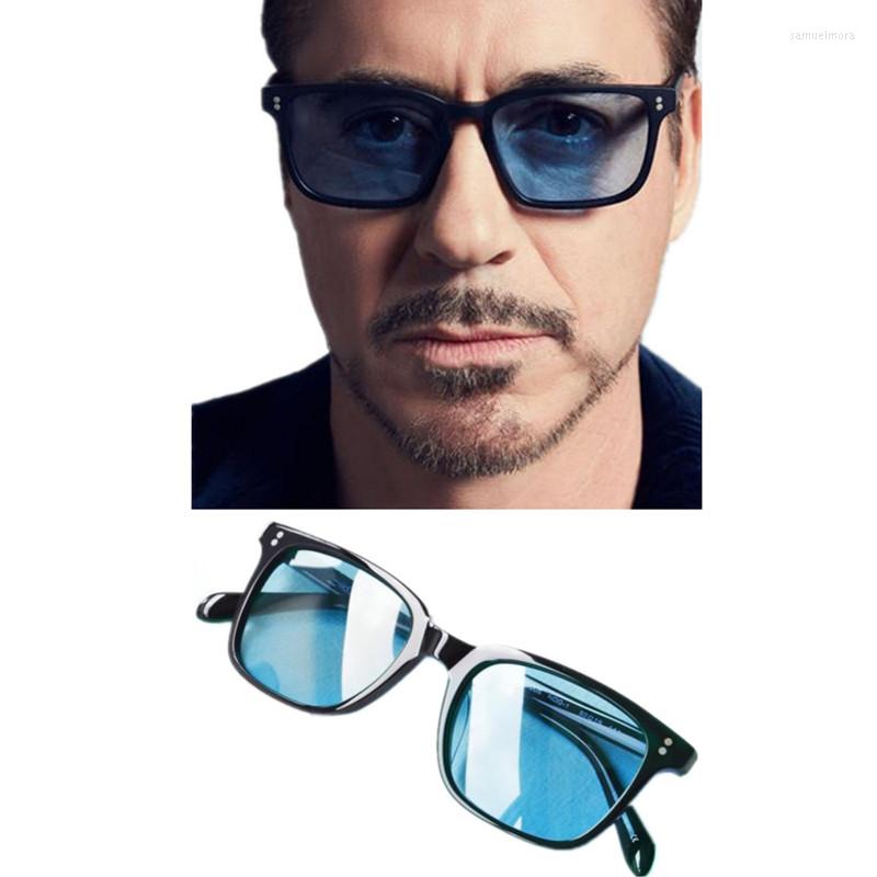 

Sunglasses Robert Downey Star V5301S Square HD Seablue Lens Glasses UV400 Lightweight Concise Fullrim Plank 50-19-144 Driving Go