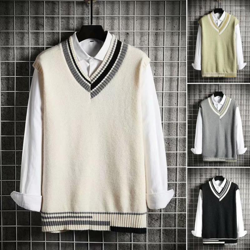 

Men's Vests Trendy Wear-resistant Spring Vest Sweater Men Knitting Keep Warm, Black
