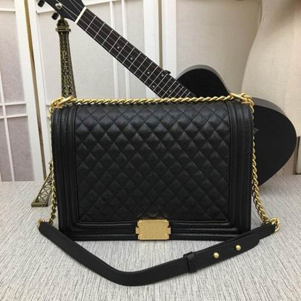 

LUXURY Classic cross body bag Black boy Caviar Leather Mini Flap Bags Quilted Calfskin Gold Aged Silver Metal Hardware Chain Strap Shoulder bags handbag tote, Box