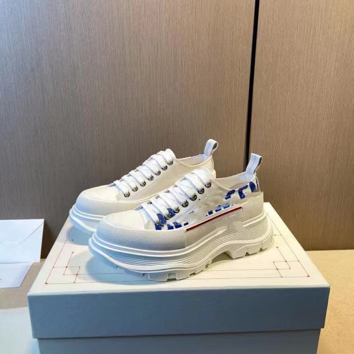 

Designer Top Version New Canvas Shoes Platform Casual Sneakers High Heel, White