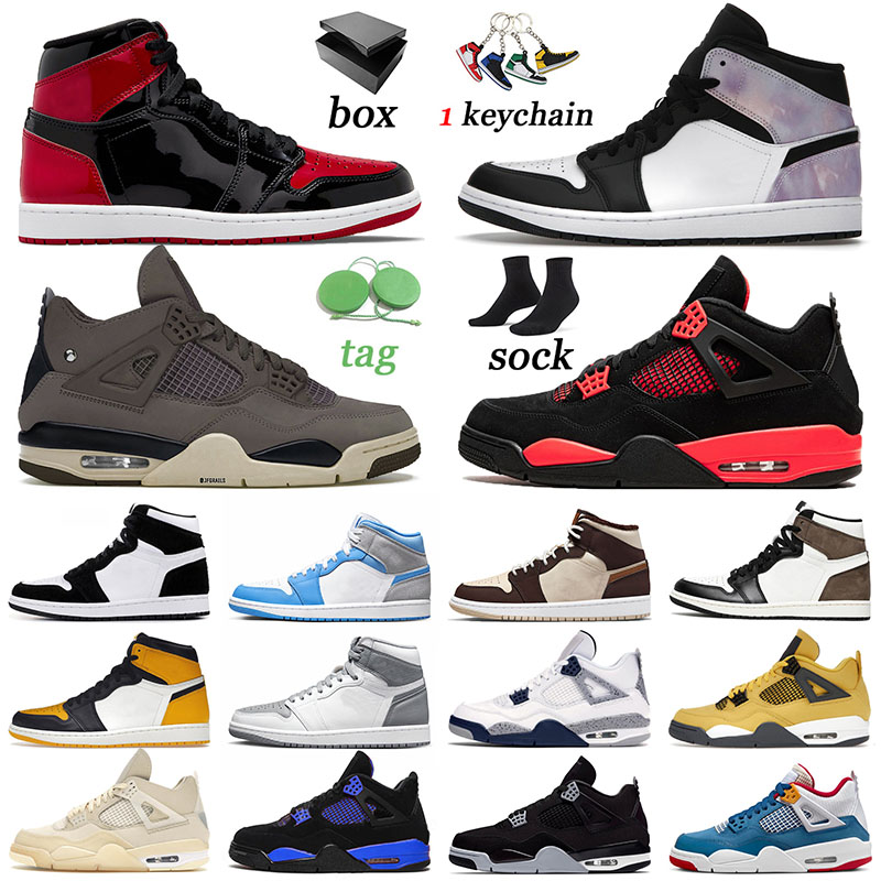 

1 4 Basketball Shoes Top quality 4s Jumpman Stealth Violet Ore J4 Men Trainers Women Offs White Sports 1s Yellow Toe Zen Master Military Black Cats Messy Room Sneakers, 36-46 hyper royal